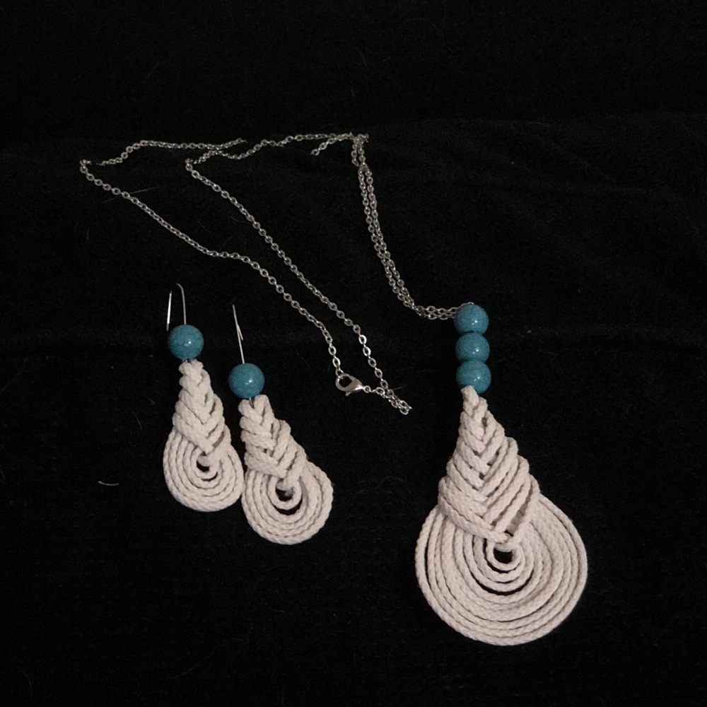 Boho Turquoise Necklace/ Earring Set